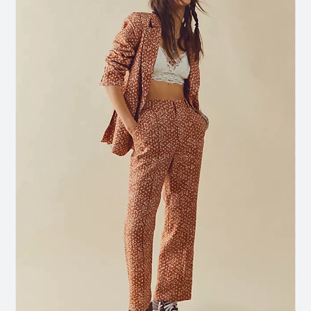 Free People Floral Maggie Linen Suit
